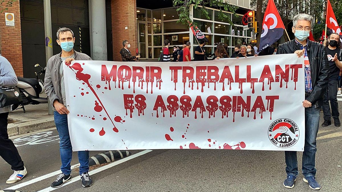 Una protesta contra la sinistralitat laboral, el maig passat. | ACN Una protesta contra la sinistralitat laboral, el maig passat. | ACN