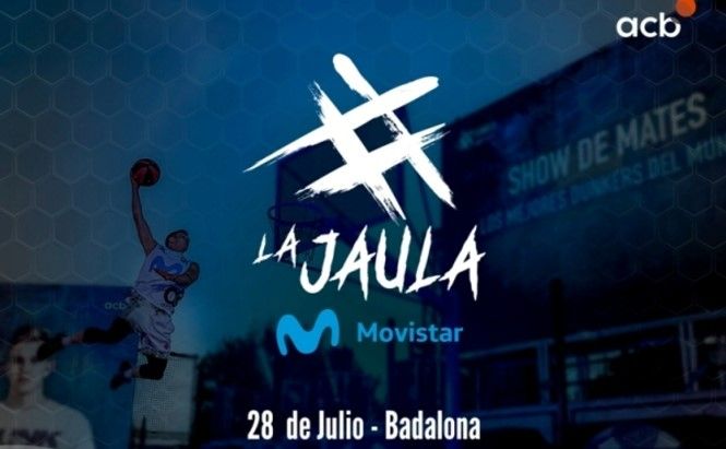 Cartel del evento de 'La Jaula Movistar' en Badalona.