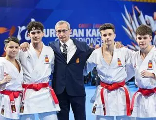Izan Álvarez, plata con España en el Europeo de kárate en la modalidad de kata