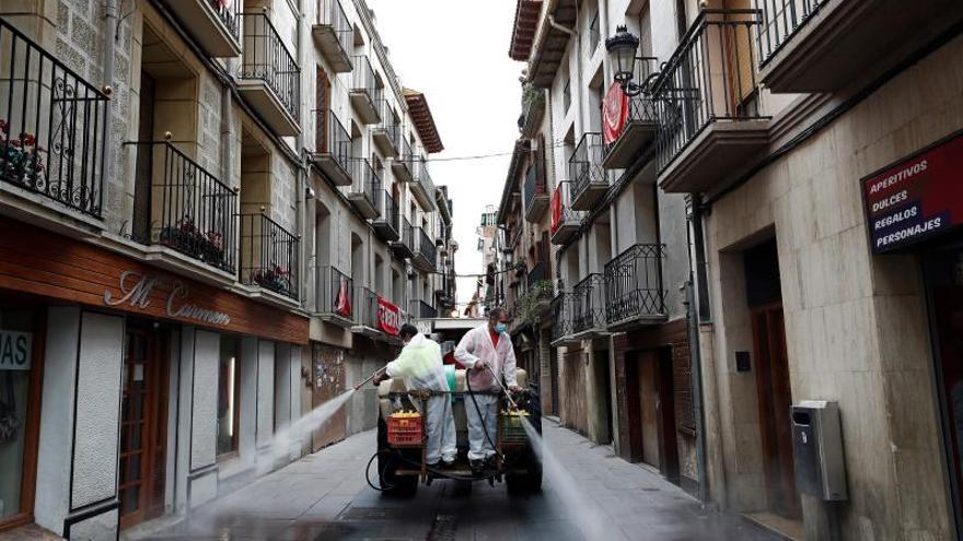 Desinfección de una calle