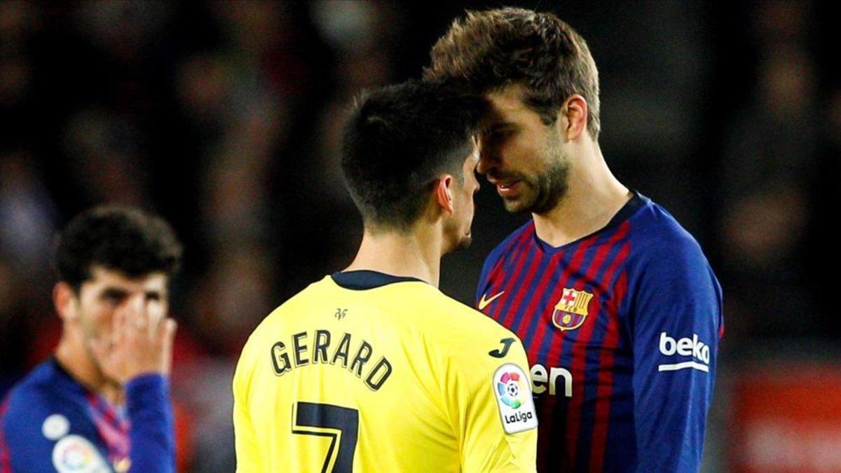 Piqué y Gerard Moreno mantuvieron un intenso duelo