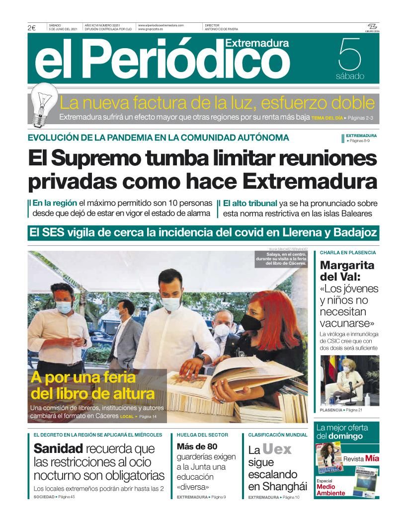 Consulta la portada correspondiente al día 5 de junio del 2021