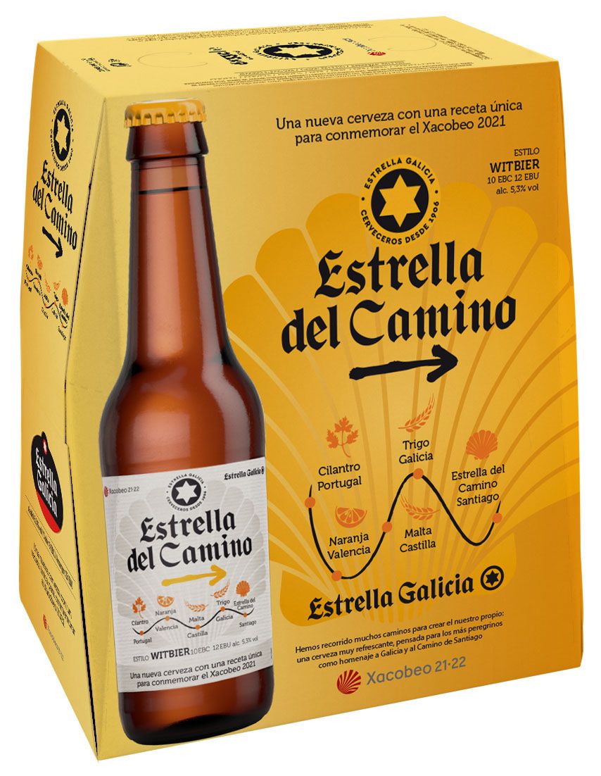 Pack de la cerveza especial Estrella del Camino, de Estrella Galicia.