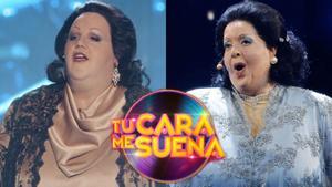 Daniel Diges y Ruth Lorenzo imitando a Montserrat Caballé en ’Tu cara me suena’.