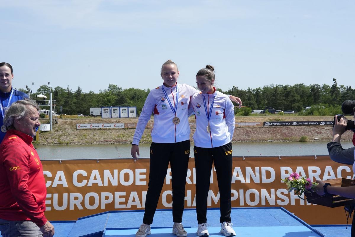 Yarchevska y la mallorquina Àngels Moreno, en el podio