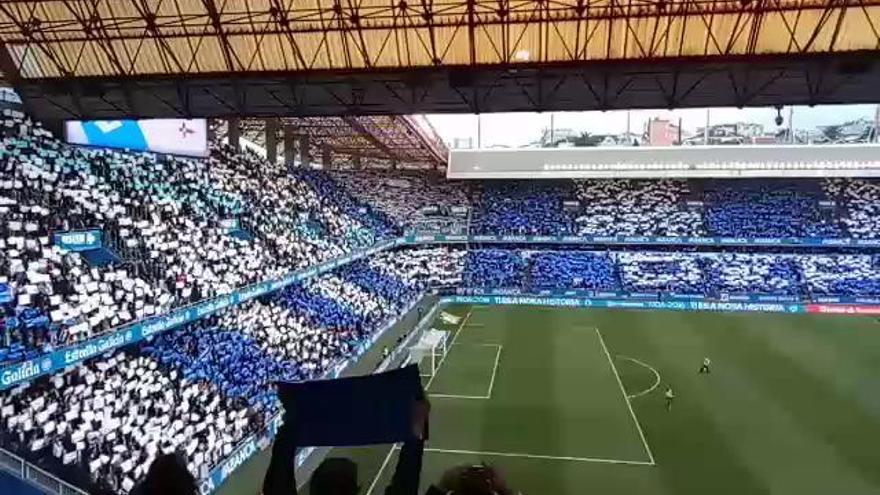 La afición disfrutó el himno gallego