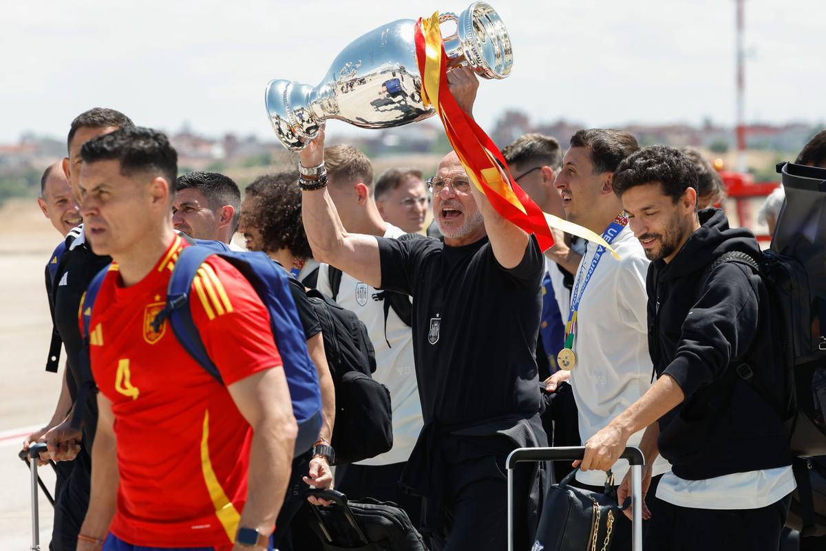 Llegada de la selección española a Madrid