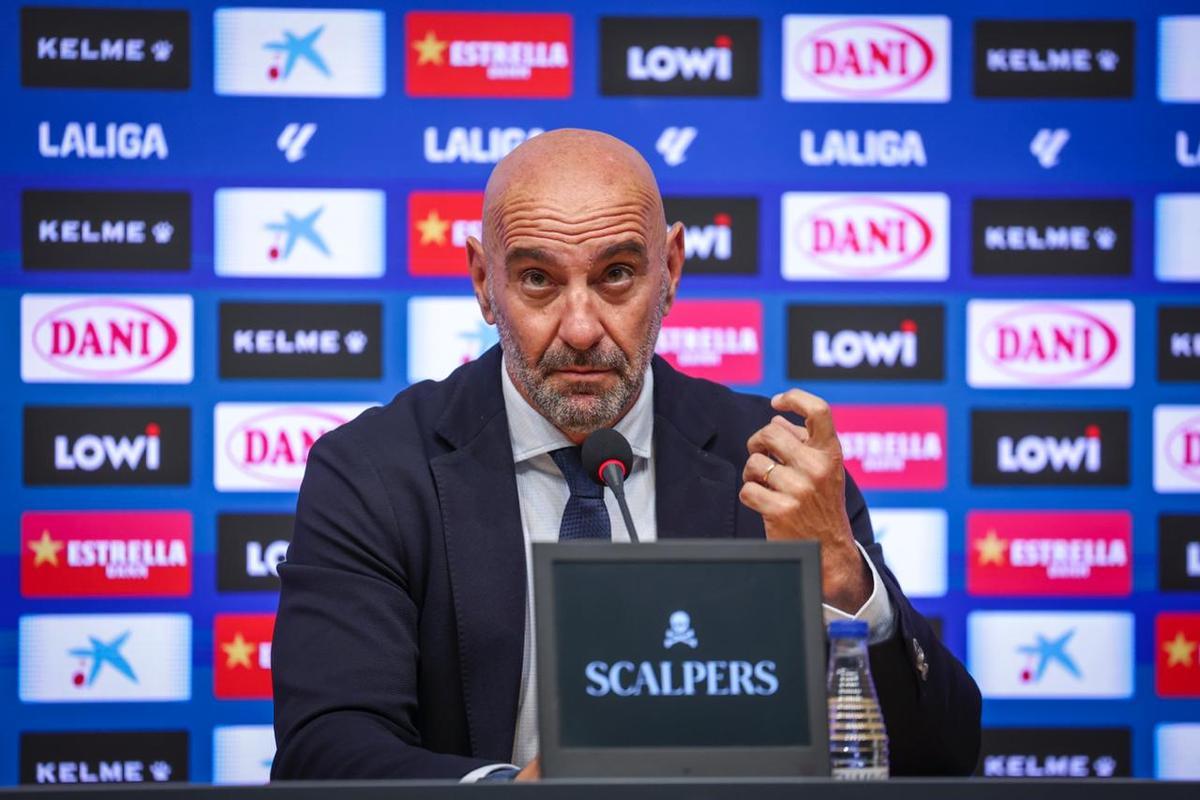 Monchi, en la rueda de prensa de su presentación