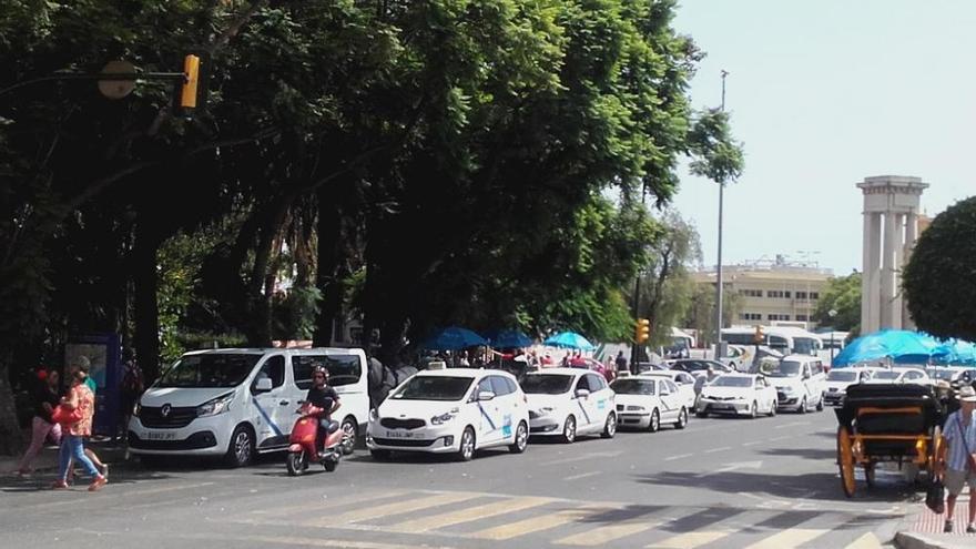 Manifestación de taxistas contra Cabify