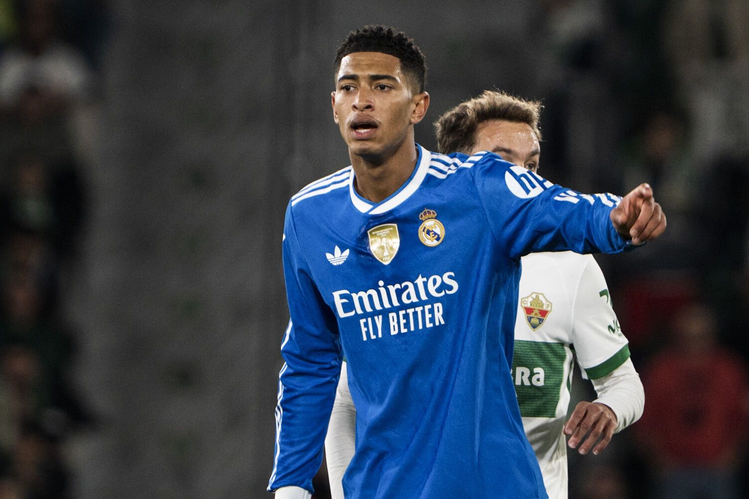 ELCHE (ALICANTE), 23/11/2025.- El centrocampista inglés del Real Madrid Jude Bellingham durante el partido de LaLiga ante el Elche, este domingo en el estadio Martínez Valero. EFE / Pablo Miranzo