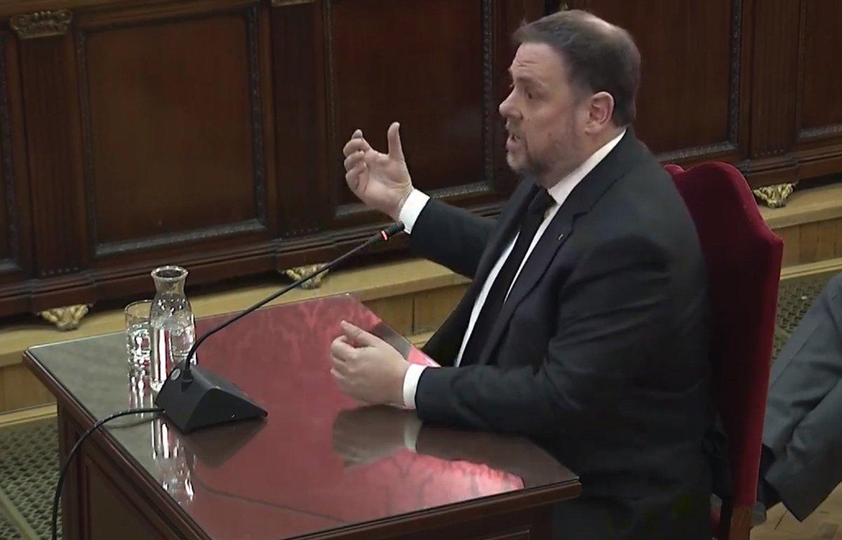 Oriol Junqueras declara durante la tercera jornada del juicio del ’procés’.