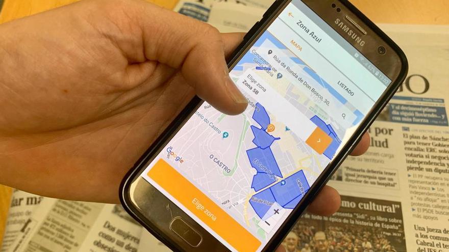 Aplicación desde la que ya se puede pagar la zona azul de Vigo. // FDV
