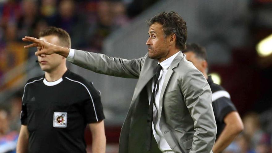 Luis Enrique durante su último encuentro de Liga.