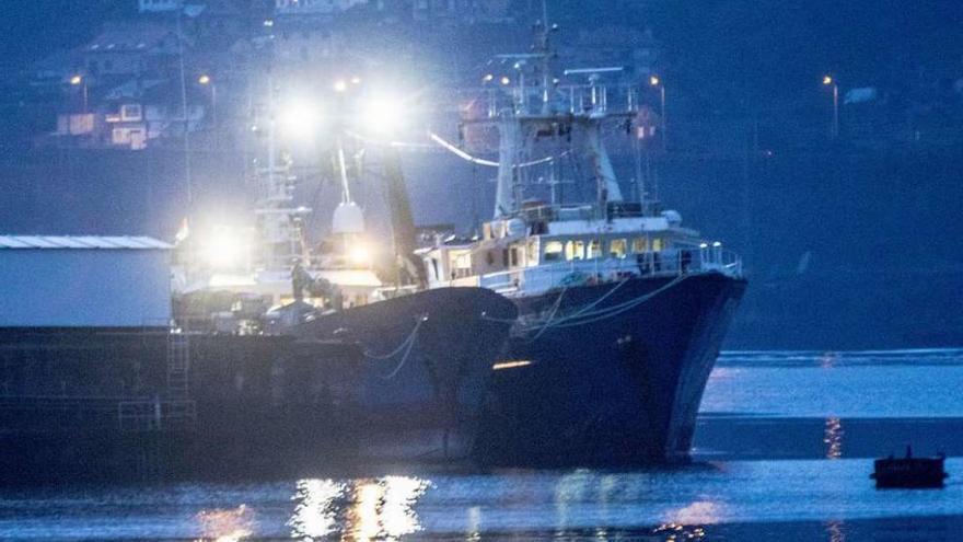 El &#039;Antony&#039; y el &#039;Northern Warrior&#039;, retenidos y atracados en el puerto de Vigo.