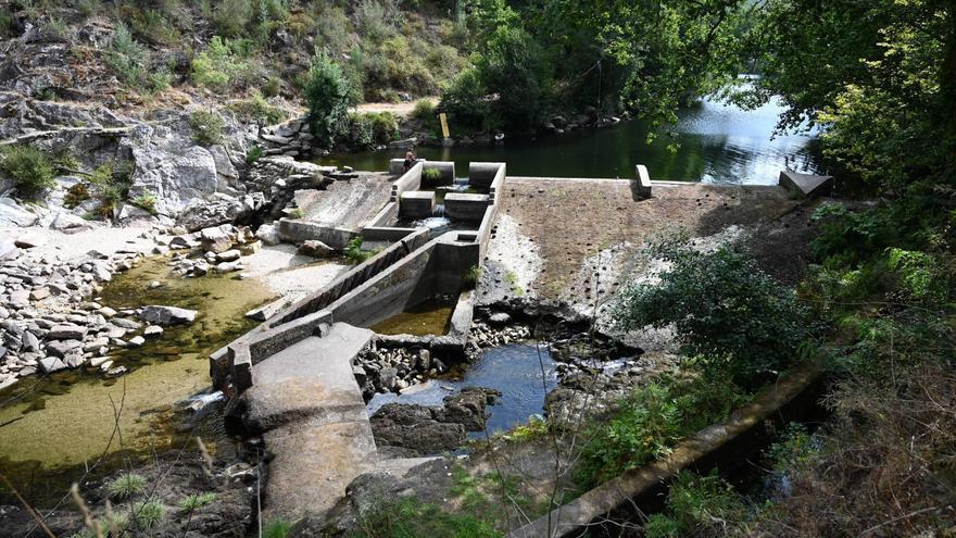Estado de la presa del río Lérez en Monte Porreiro