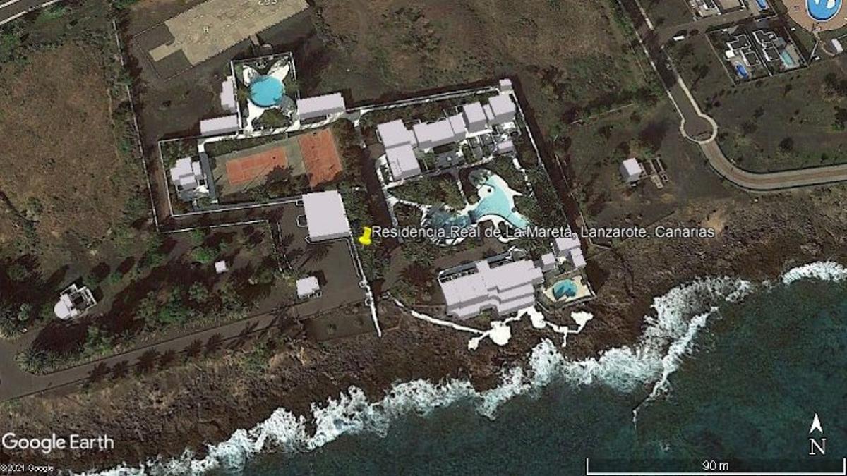 Imagen aérea de La Mareta, en Costa Teguise