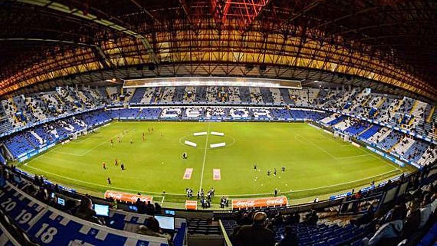 Vista panorámica del estadio de Riazor.