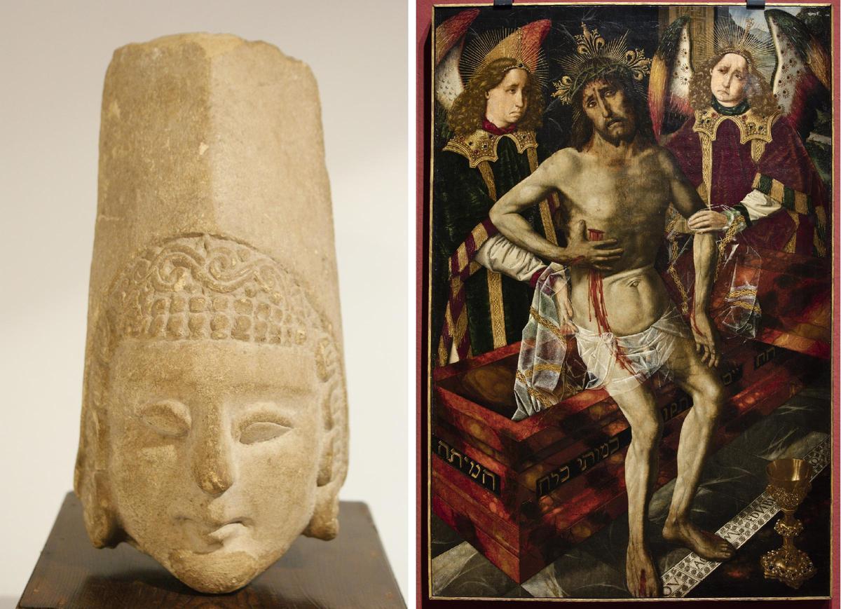 Cap Cánovas (400-200 aC) i l'oli Crist de la Pietat (ca. 1479).