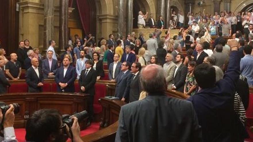 Imagen del Parlament catalán durante la aprobación de la ley.