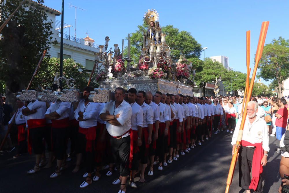 Las imágenes de la procesión de la Virgen del Carmen en el barrio de Pedregalejo.