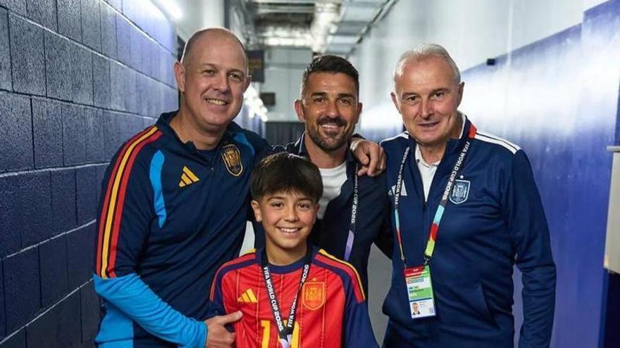 Villa, un asturiano más con España en Los Ángeles antes del partido ante Austria