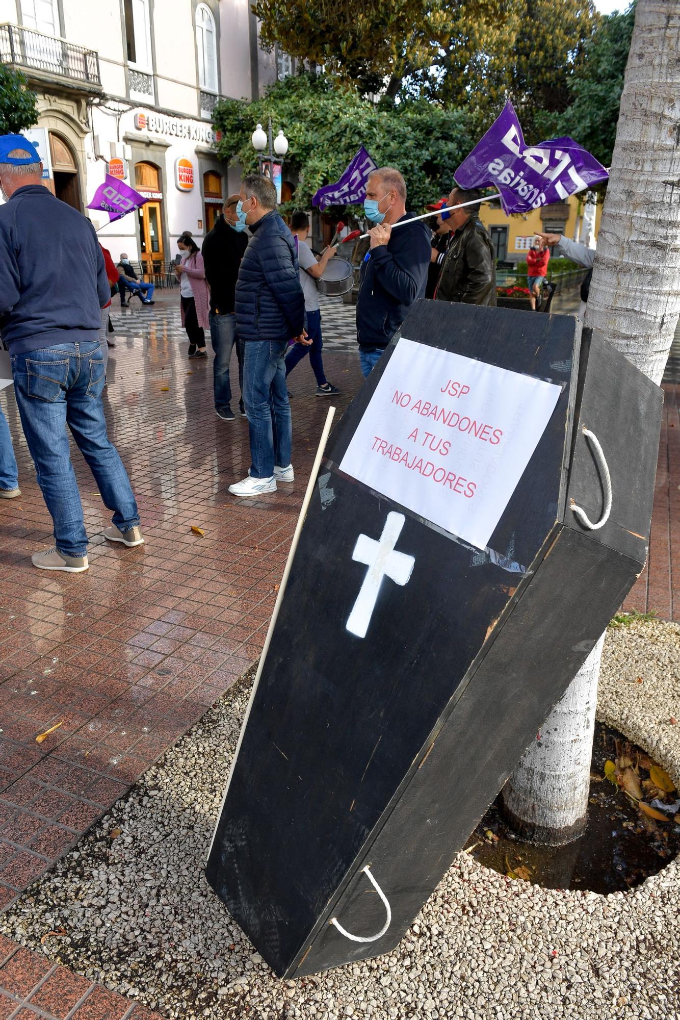 Protesta de los trabajadores de JSP en Las Palmas de Gran Canaria (03/12/2021)