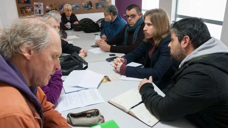 Pablo Fernández durante uan reunión ayer en Zamora.