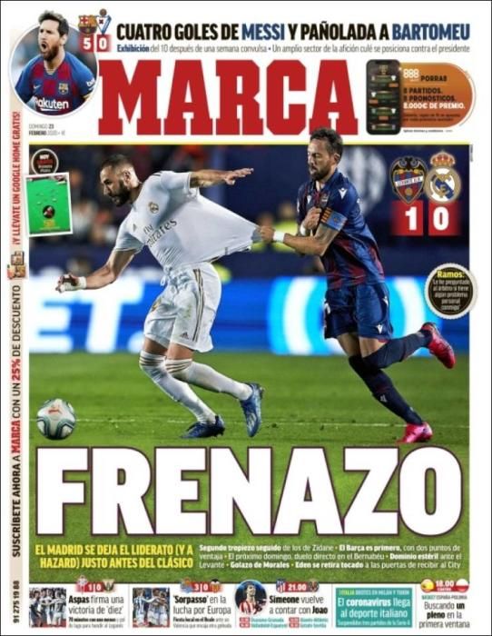 Portada MARCA domingo 23 febrero 2020