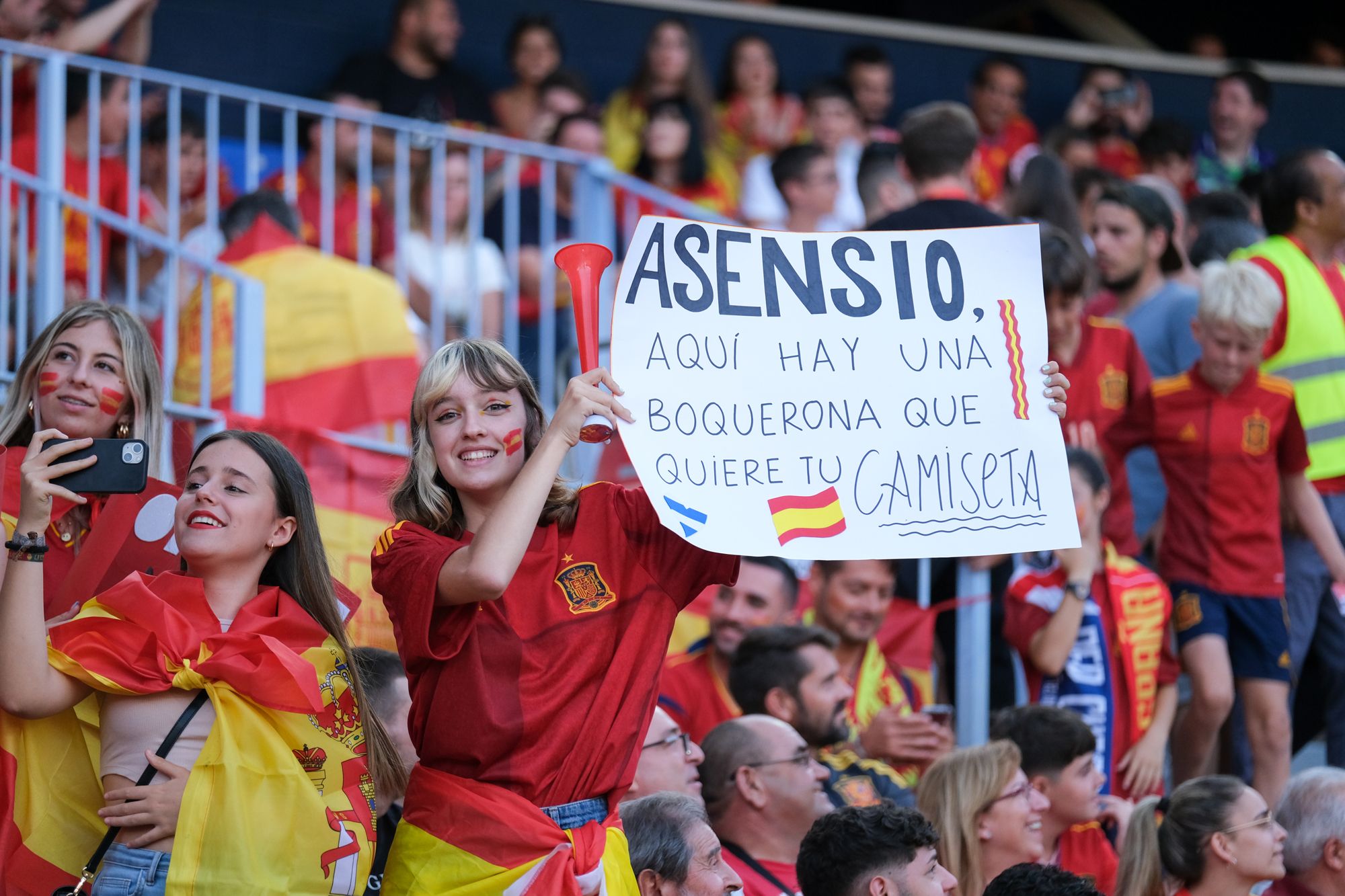 La Rosaleda, volcada con la Selección.