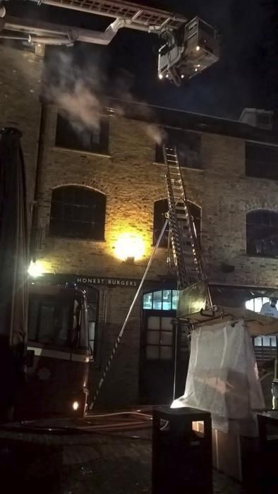 Fire at Camden Lock Market in London