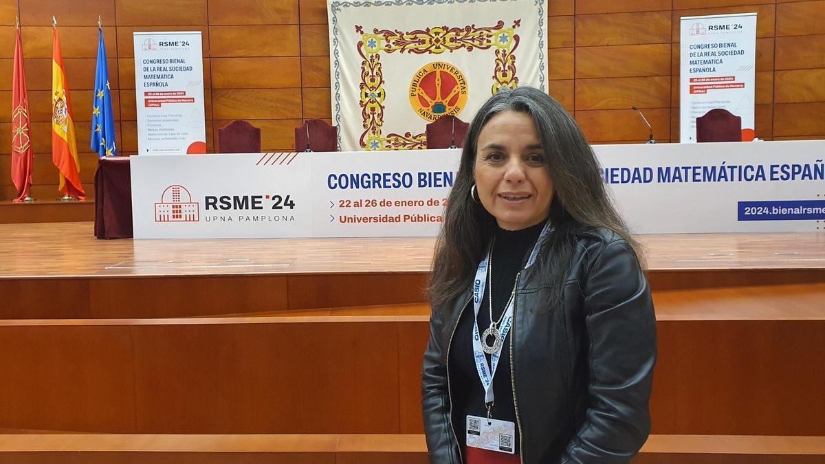 Eva Gallardo, en Pamplona, donde esta semana se ha celebrado congreso de la Real Sociedad Matemática Española.