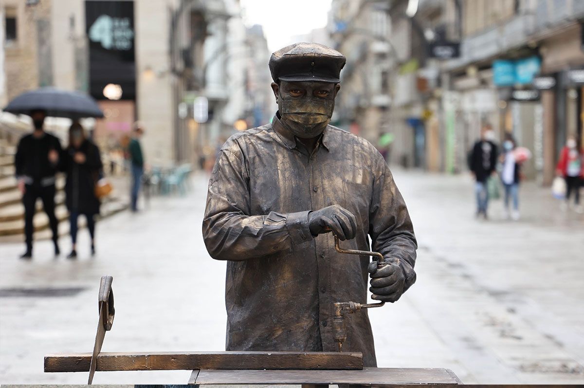 El mimo brasileño enamorado de Vigo que busca el récord Guinness