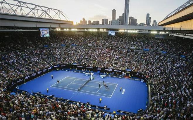 Este magnífico aspecto presentaba la Rod Laver Arena en el primer día de competición