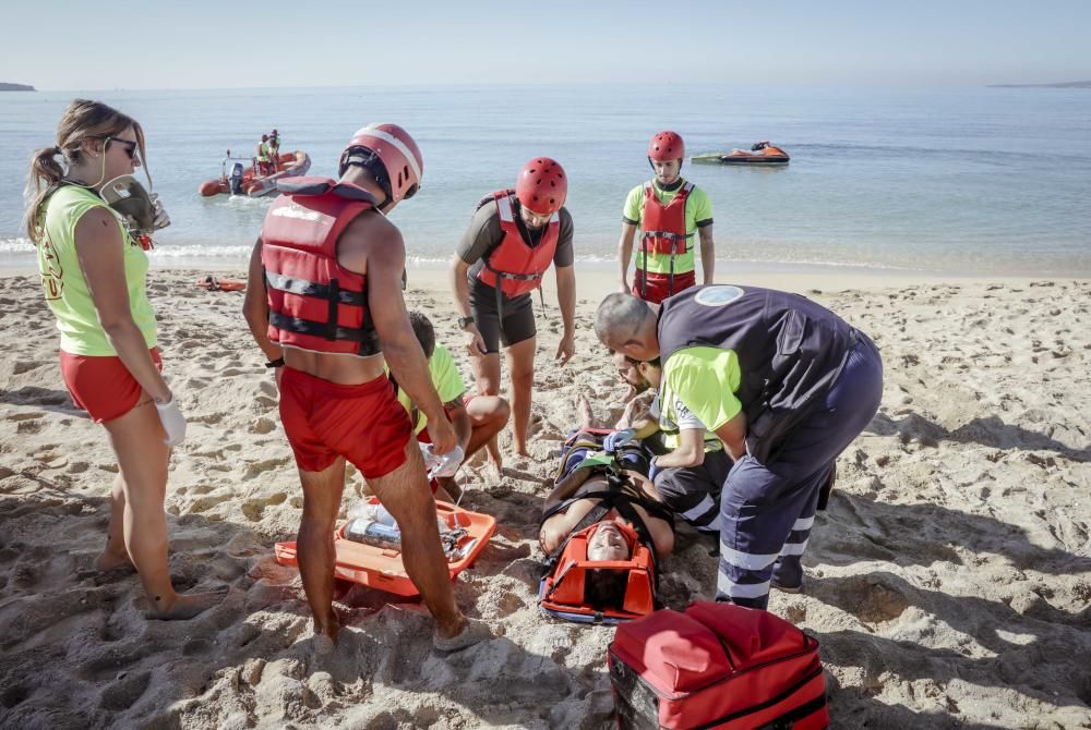 Simulacros de emergencia en Can Pastilla