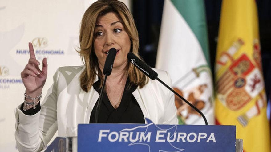 Susana Díaz, durante su intervención en el Fórum Europa de este miércoles en Madrid.