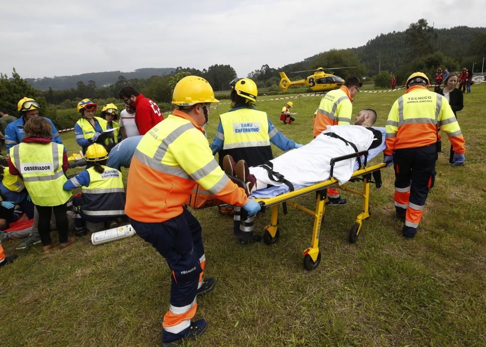 Doble simulacro de emergencias en Asturias: un accidente de avión y un gran incendio forestal