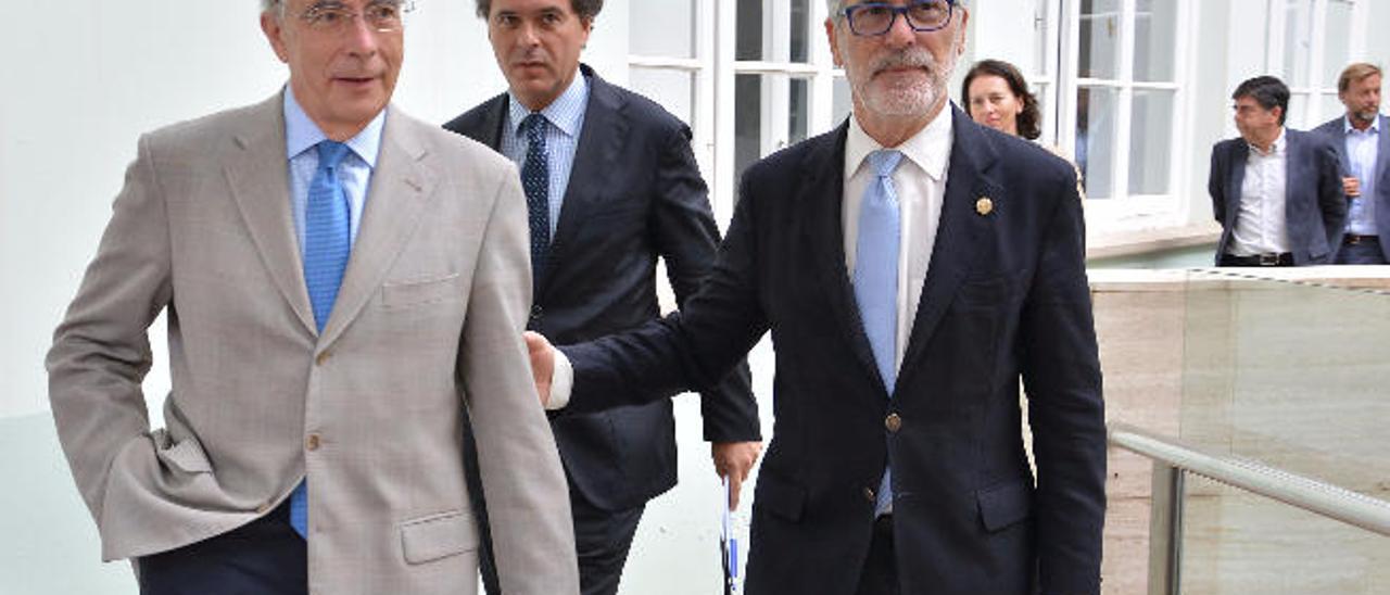 El director de la Cátedra Unesco de la Politécnica de Madrid, Francisco Michavila, junto al rector José Regidor, inauguró las jornadas.