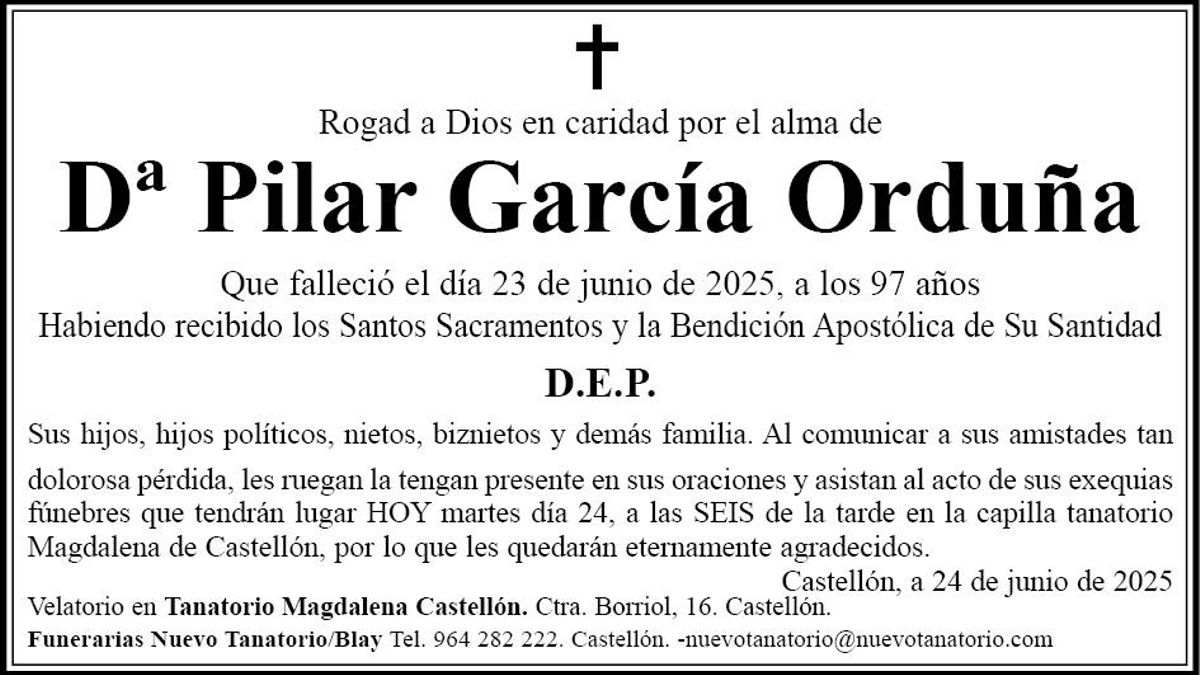 Dª Pilar García Orduña