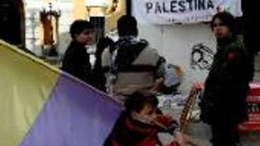 Apoyan los derechos del pueblo palestino con una concentración en la plaza de España
