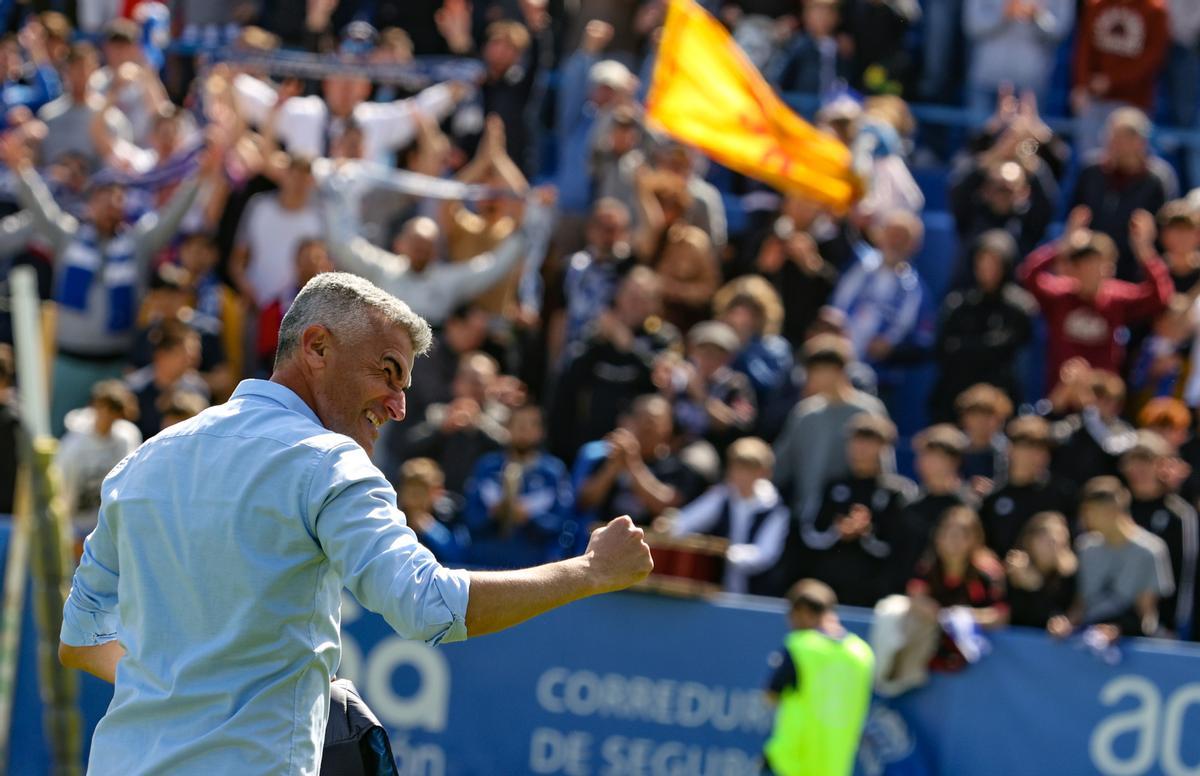 Vicente Parras celebra con rabia la victoria conseguida.