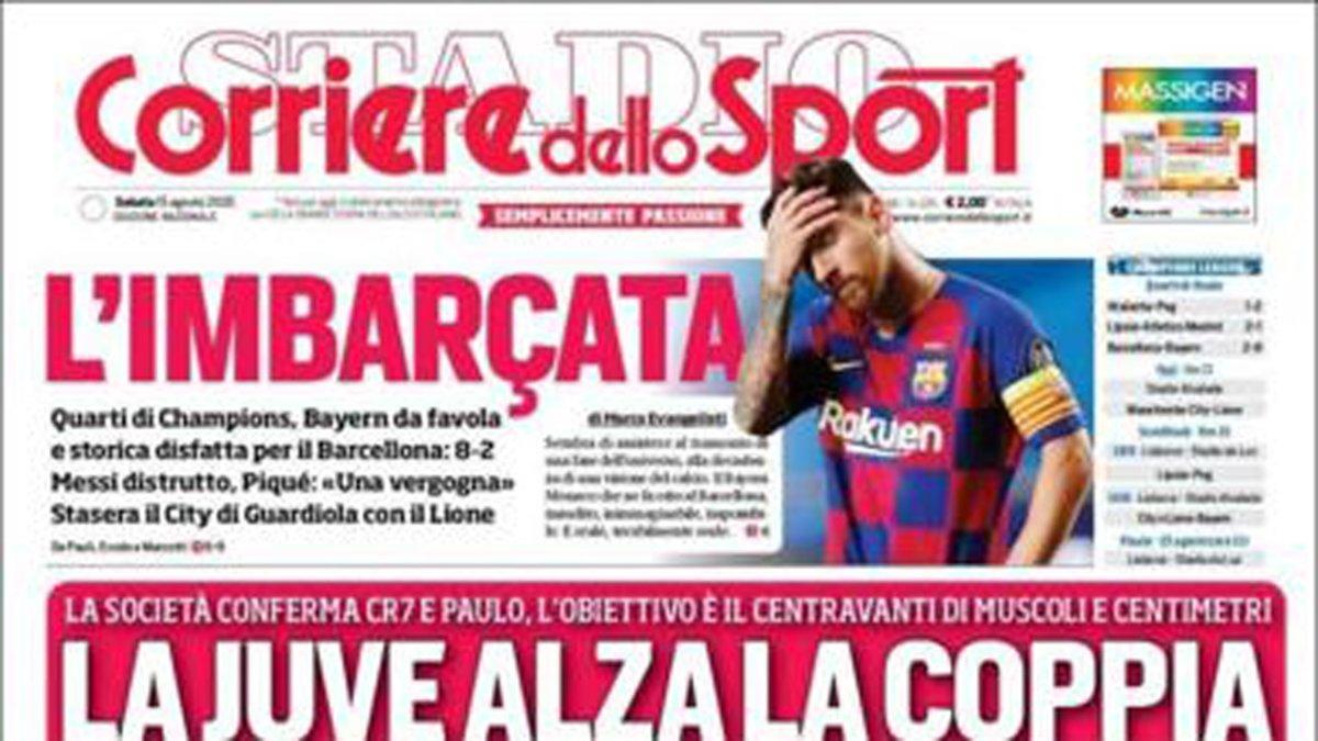 El CorriereDelloSport, uno de los medios que destaca la abultada derrota azulgrana