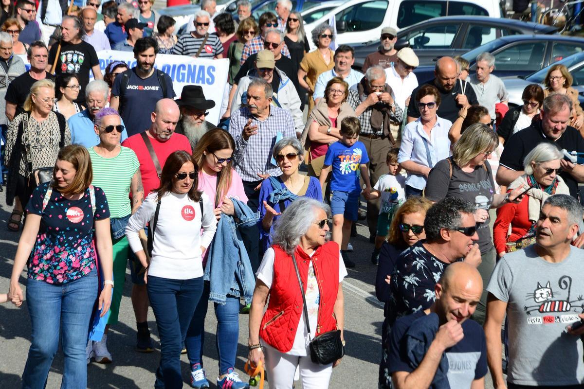 Las imágenes de la manifestación del 1º de Mayo en Cangas