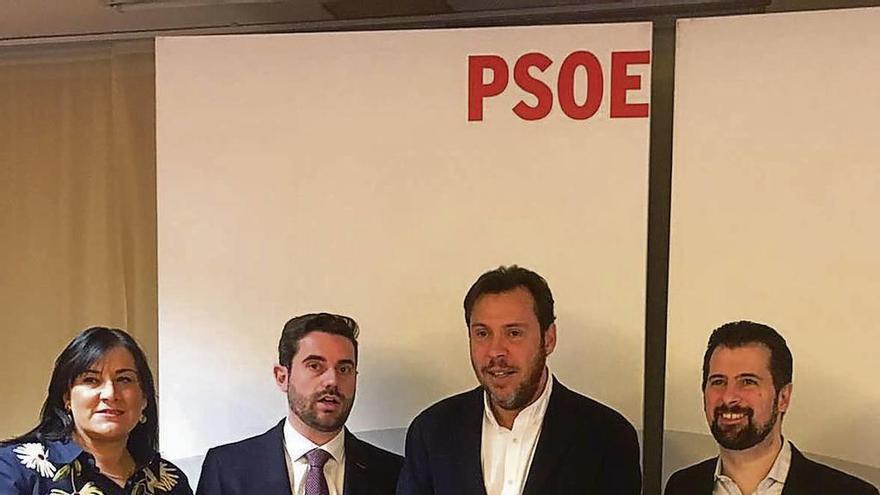 Ana Sánchez, Antidio Fagúndez, Óscar Puente y Luis Tudanca, reunidos en Valladolid.