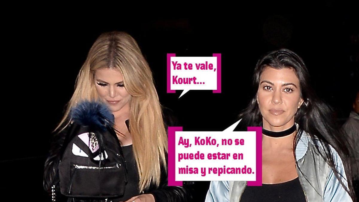 Khloé y Kourtney Kardashian con bocadillos