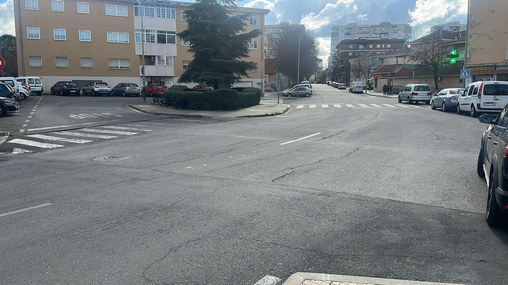 Estado actual de la calle La Roche Sur Yon en Cáceres