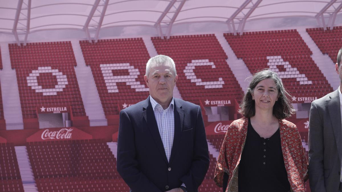 Javier Aguirre, el jueves en el acto de presentación de la remodelación de Son Moix.