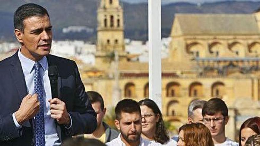 Pedro Sánchez, ahir, en un acte a Còrdova.