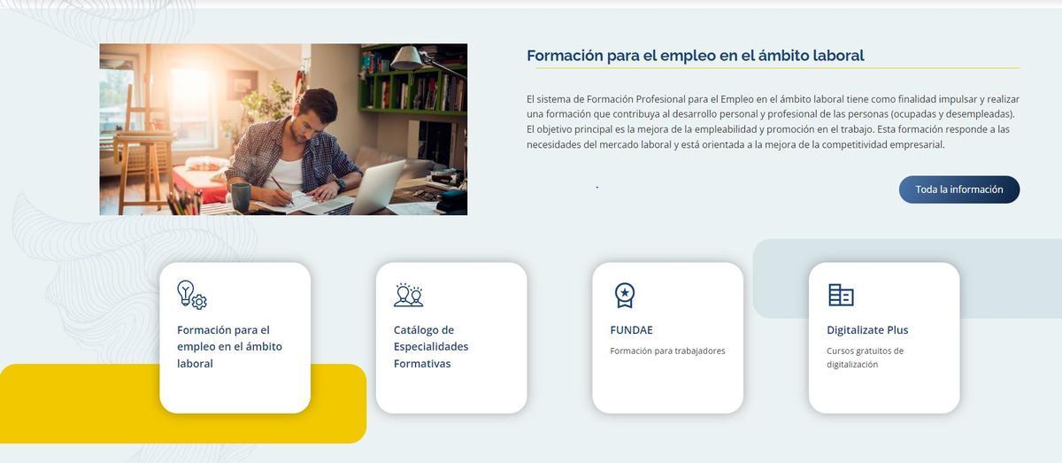 Acceso a la formación de los cursos del SEPE.