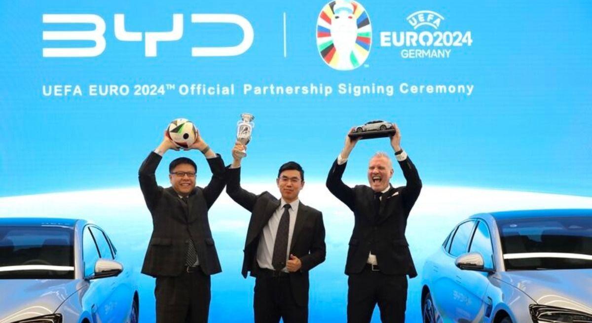 Anuncio del patrocinio de BYD con la UEFA y la Eurocopa 2024.
