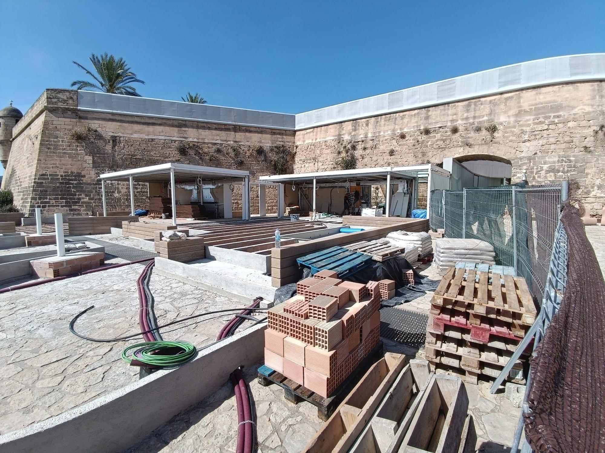 Las fotos de las obras del nuevo retaurante beach club del museo Es Baluard de Palma que el Consell ha paralizado